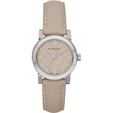 Burberry The City Beige Dial Beige Leather Strap Watch for Women - BU9207