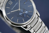 Burberry The Classic Blue Dial Silver Steel Strap Watch for Men - BU10007