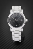 Burberry The City Black Dial Silver Steel Strap Watch for Women - BU9101