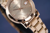 Burberry The City Diamonds Rose Gold Dial Rose Gold Steel Strap Watch for Women - BU9126