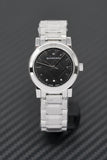 Burberry The City Black Dial Silver Steel Strap Watch for Women - BU9201