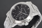 Burberry The City Black Dial Silver Steel Strap Watch for Men - BU9351