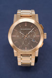 Burberry The City Grey Dial Rose Gold Steel Strap Watch for Men - BU9353