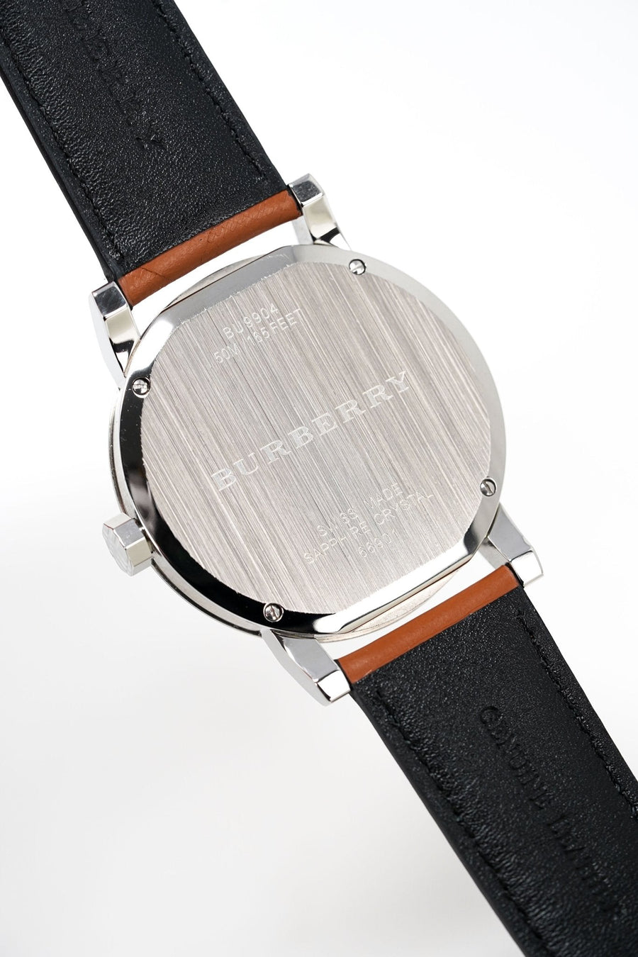 Burberry The City Silver Dial Brown Leather Strap Watch for Men - BU9904