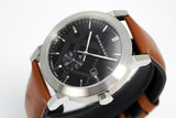 Burberry The City Black Dial Brown Leather Strap Watch for Men - BU9905