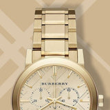 Burberry The City Gold Dial Gold Steel Strap Watch for Women - BU9753