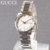 Gucci G Timeless Silver Dial Silver Steel Strap Watch For Women - YA126523