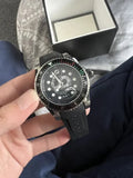 Gucci Dive Quartz Kingsnake Black Dial Black Rubber Strap Watch For Men - YA136217