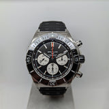 Breitling Super Chronomat B01 44 Black Dial Black Rubber Strap Watch for Men - AB0136251B1S1