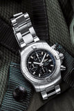 Breitling Avenger Chronograph 43 Black Dial Silver Steel Strap Watch for Men - A13385101B1A1