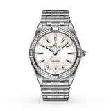 Breitling Chronomat 32 Diamonds White Dial Silver Steel Strap Watch for Women - A77310591A1A1