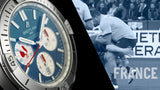 Breitling Chronomat B01 42 Six Nations France Blue Dial Silver Steel Strap Watch for Men - AB0134A81C1A1