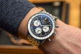 Breitling Navitimer B01 Chronograph 46 Blue Dial Silver Steel Strap Watch for Men - AB0137211C1A1