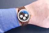 Breitling Navitimer B01 Chronograph 43 Black Dial Rose Gold Steel Strap Watch for Men - RB0138211B1R1