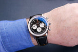 Breitling Navitimer B01 Chronograph 46 Black Dial Black Leather Strap Watch for Men - AB0137211B1P1