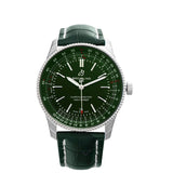 Breitling Navitimer Automatic 41mm Green Dial Green Leather Strap Watch for Men - A17326361L1P1