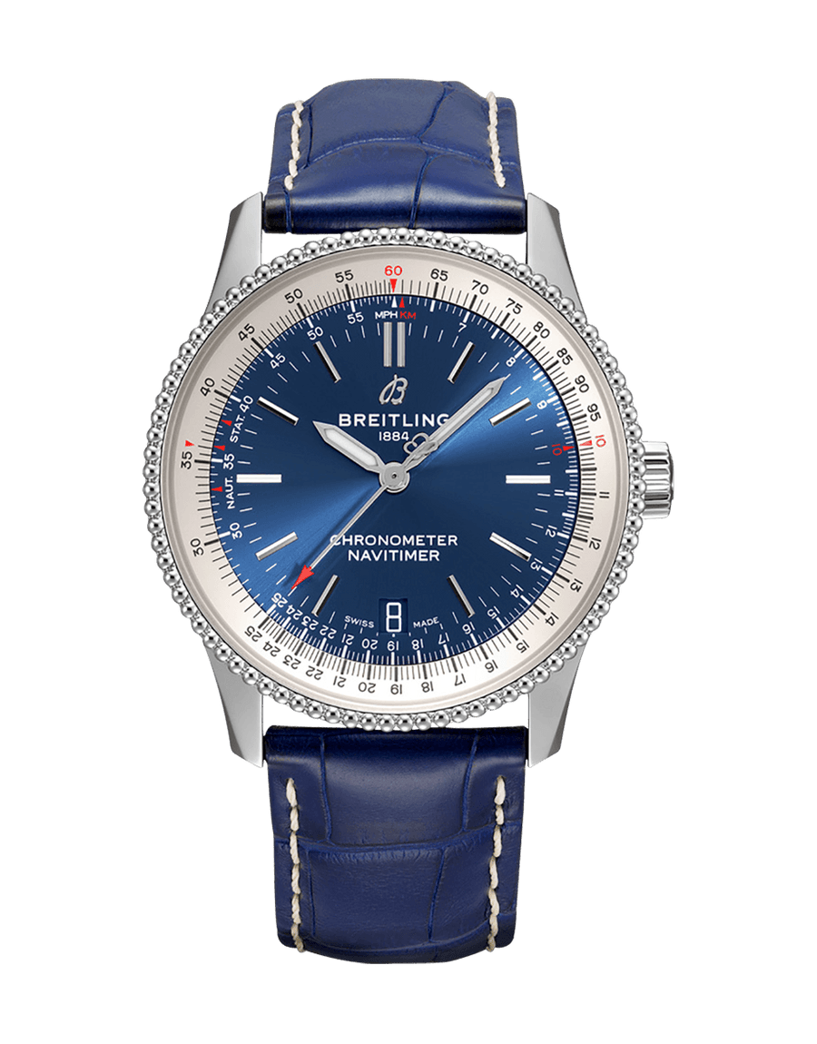 Breitling Navitimer Automatic 41mm Blue Leather Strap Mens Watch - A17326211C1P3