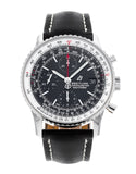 Breitling Navitimer 1 Chronograph 41mm Automatic Black Dial Black Leather Strap Mens Watch - A13324121B1P1