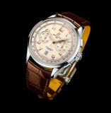 Breitling Premier B09 Chronograph 40 White Dial Brown Leather Strap Watch for Men - RB0930371G1P1