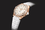 Breitling Super Chronomat Automatic 38 Origins Diamonds White Dial White Rubber Strap Watch for Women - R17356531G1S1