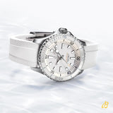 Breitling Superocean Automatic 36 White Dial White Rubber Strap Watch for Men - A17377211A1S1