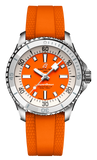 Breitling Superocean Automatic 36 Orange Dial Orange Rubber Strap Watch for Men - A17377211O1S1