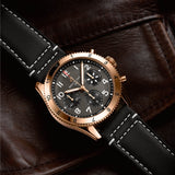 Breitling Super Avi Chronograph 42 P-51 Mustang Black Dial Black Leather Strap Watch for Men - R233801A1B1X1