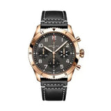 Breitling Super Avi Chronograph 42 P-51 Mustang Black Dial Black Leather Strap Watch for Men - R233801A1B1X1