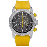 Burberry Sport Chronograph Grey Dial Yellow Rubber Strap Watch for Men - BU7712