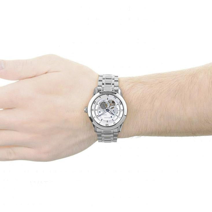 Bulova BVA Series Dual Aperture Silver Dial Silver Steel Strap Watch for Men - 96A118