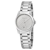 Gucci G Timeless Silver Dial Silver Steel Strap Watch For Women - YA126551