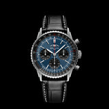 Breitling Navitimer B01 Chronograph 41 Blue Dial Black Leather Strap Watch for Men - AB0139241C1P1