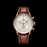 Breitling Navitimer B01 Chronograph 41 White Dial Brown Leather Strap Watch for Men - RB0139211G1P1