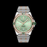 Breitling Super Chronomat Automatic 38 Diamonds Green Dial Two Tone Steel Strap Watch for Women - U17356531L1U1