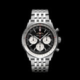 Breitling Navitimer B01 Chronograph 43 Black Dial Silver Steel Strap Watch for Men - AB0138211B1A1