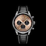 Breitling Navitimer B01 Chronograph 43 Brown Dial Black Leather Strap Watch for Men - AB0138241K1P1