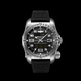 Breitling Emergency Black Dial Black Rubber Strap Watch for Men - E76325221B1S1