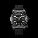 Breitling Emergency Black Dial Black Rubber Strap Watch for Men - V76325221B1S1