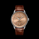 Breitling Navitimer Automatic 35 Brown Dial Brown Leather Strap Watch for Men - A17395201K1P1