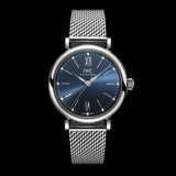 IWC Portofino Automatic Blue Dial Silver Mesh Bracelet Watch for Women - IW357404