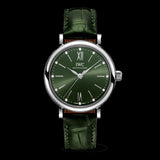 IWC Portofino Automatic Green Dial Green Leather Strap Watch for Women - IW357405