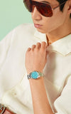 Gucci G Timeless Quartz Turquoise Dial Silver Steel Strap Unisex Watch - YA1265044