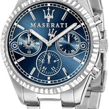 Maserati Competizione Chronograph Blue Dial Silver Steel Strap Watch For Men - R8853100013