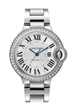 Cartier Ballon Bleu De Cartier Diamonds Silver Dial Silver Steel Strap Watch for Women - W4BB0023