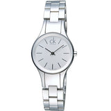 Calvin Klein Simplicity White Dial Silver Steel Strap Watch for Women - K4323126