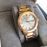 Burberry The City Rose Gold Dial Rose Gold Steel Strap Watch for Women - BU9034