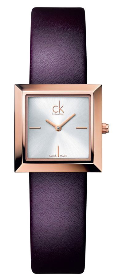 Calvin Klein Mark White Dial Brown Leather Strap Watch for Women - K3R236G6
