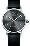 Calvin Klein Minimal Black Dial Black Leather Strap Watch for Men - K7621107