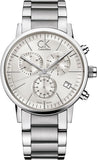 Calvin Klein Post Minimal White Dial Silver Steel Strap Watch for Men - K7627126