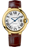 Cartier Ballon Bleu De Cartier Silver Dial Brown Leather Strap Watch for Women - W6900356